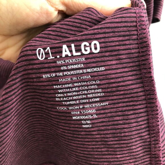 01.ALGO V-Neck Short Sleeves Striped T-Shirt Size XL - Picture 8 of 8